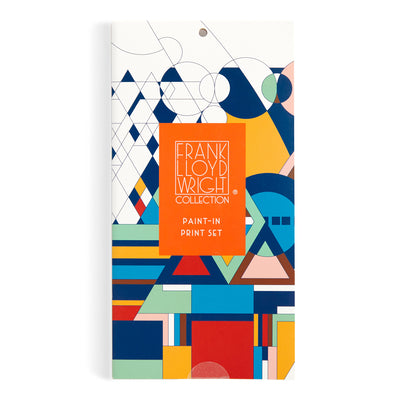 Galison Frank Lloyd Wright  Paint in Notecard Set Featuring Iconic Frank Lloyd Wright Geometric Artwork Includes 6 Paint Colors and Paint Brush