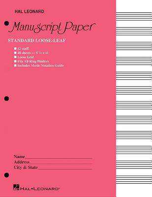 Standard Loose Leaf Manuscript Paper (Pink Cover)