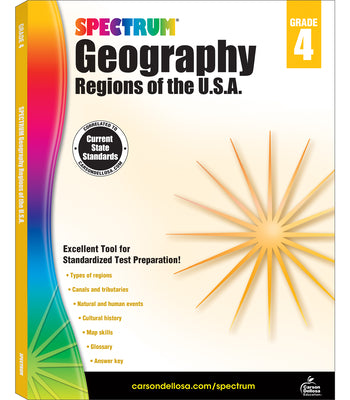 Spectrum Geography 4th Grade Workbook, Ages 9 to 10, Grade 4 Geography Workbook, United States Regions, Cultural and Natural History in America, and US Map Skills - 128 Pages (Volume 24)