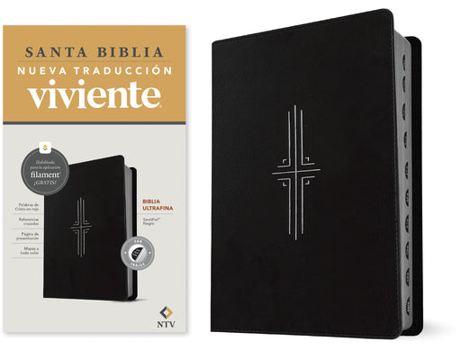 Biblia ultrafina NTV, con Filament (SentiPiel, Negro, ndice, Letra Roja) (Spanish Edition)