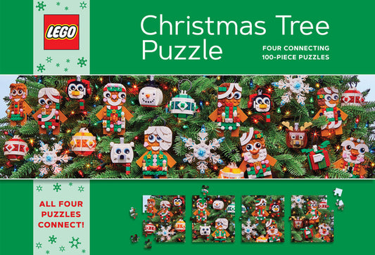 Lego Christmas Tree Jigsaw Puzzle - Four Connecting 100-piece Puzzles